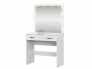 Стол туалетный Ронда СТ-01 с подсветкой белое дерево