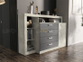 Гостиная модульная Ангара Графит, Дуб Крафт Белый