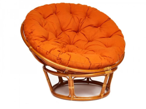 Кресло Papasan 23/01 W с подушкой Cognac, ткань Оранжевый