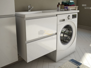 Тумба с раковиной Dallas Luxe 1100 навесная 2 ящика левая