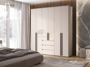 Шкаф 6-ти створчатый Норд Кашемир, Дуб Крафт серый
